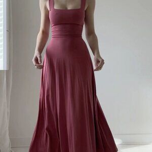 Aym Studio Audrey Midi Dress in Organic Bamboo, Mauve Pink